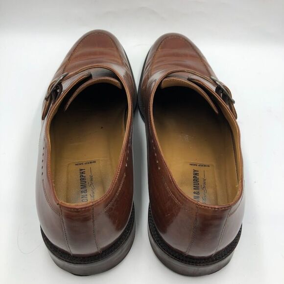 Johnston & Murphy Men's Brown Leather Monk Buckle Style Shoes 11.5M Sheepskin - Picture 8 of 12